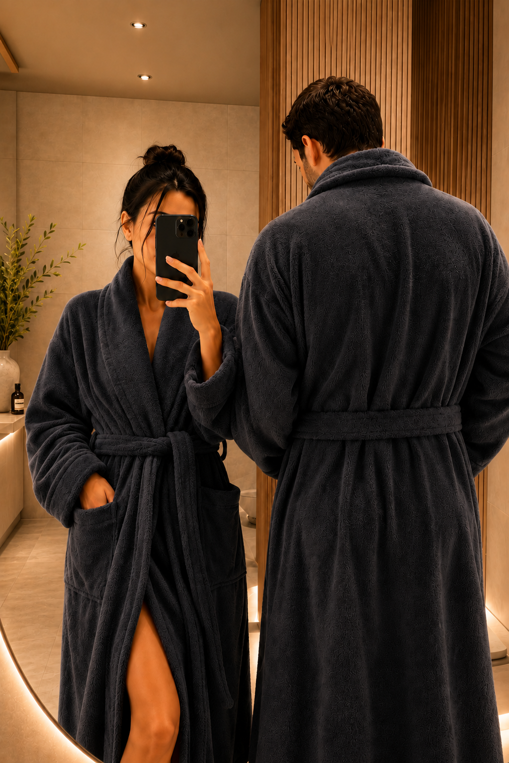 The Linen Room Luxury Couple's Spa Retreat Bathrobe Set